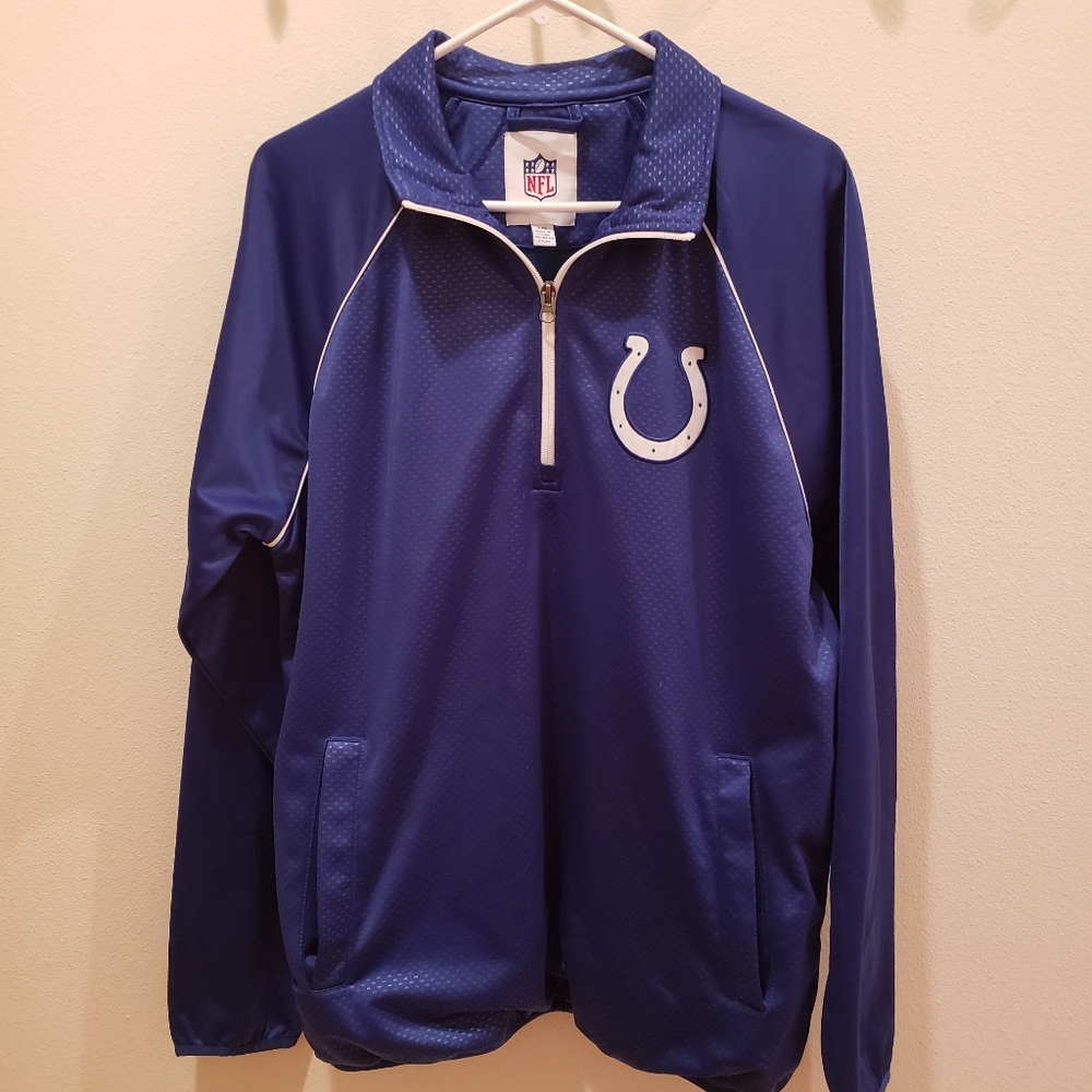 NFL COLTS 1/2 Zip Med weight jacket size Lg brand GIII apparel group